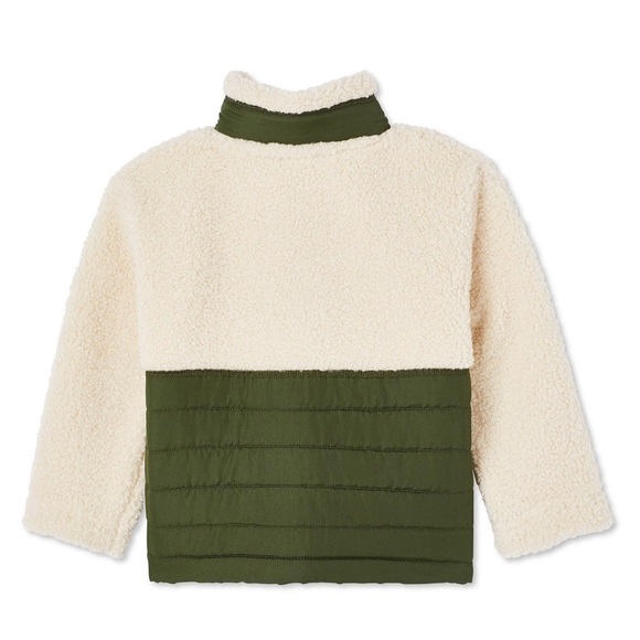 Canadiana Kids Jacket Sherpa Fleece Green and Cream Unisex Toddler Size 3T - Picture 14 of 14